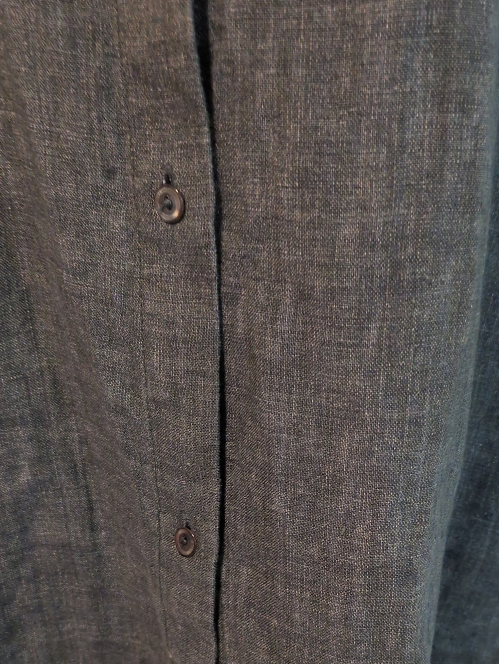 Eileen Fisher Washed Organic Linen Delave Classic Collar Shirt L - Picture 9 of 16